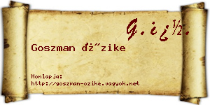 Goszman Őzike névjegykártya
